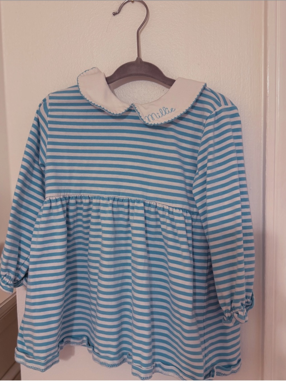 Classic Whimsy Blue and White Striped MILLIE dress